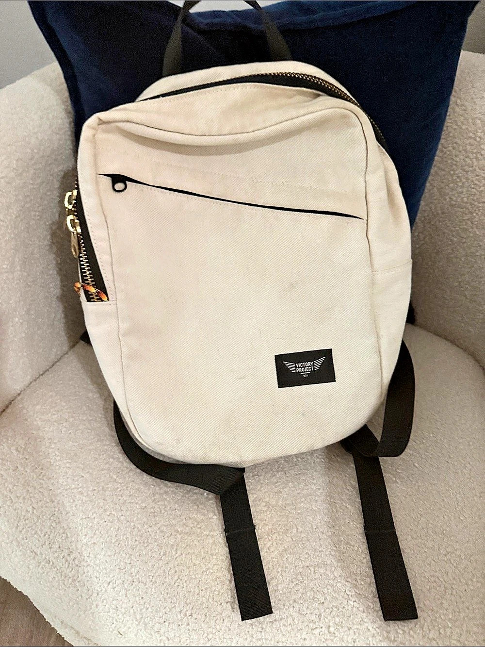 Victory Project Backpack in White & Black